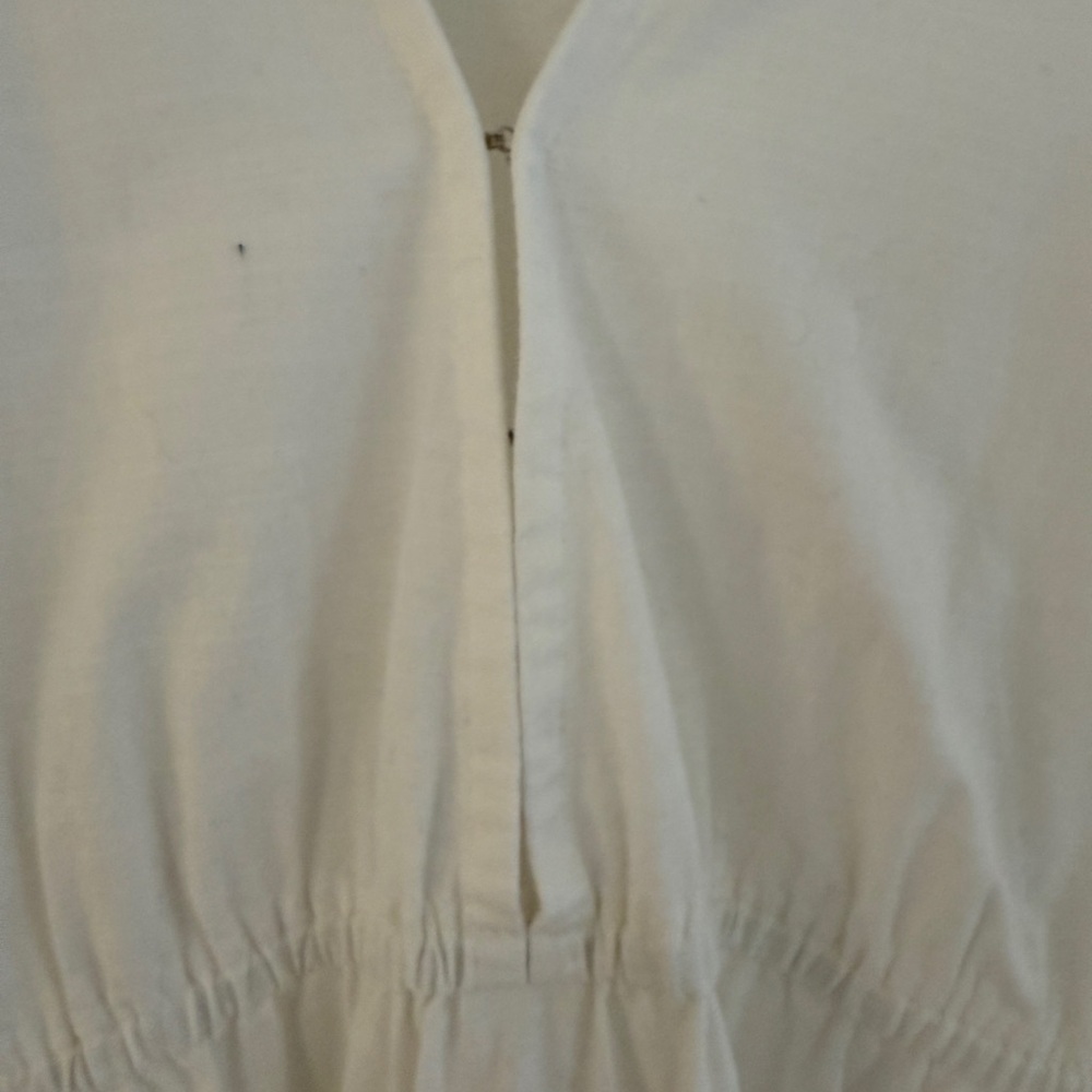 White Linen Tiered Maxi Dress - Picture 3 of 8